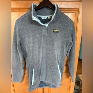 L.L. Bean Women's Blue/Gray tumbled Sherpa pullover